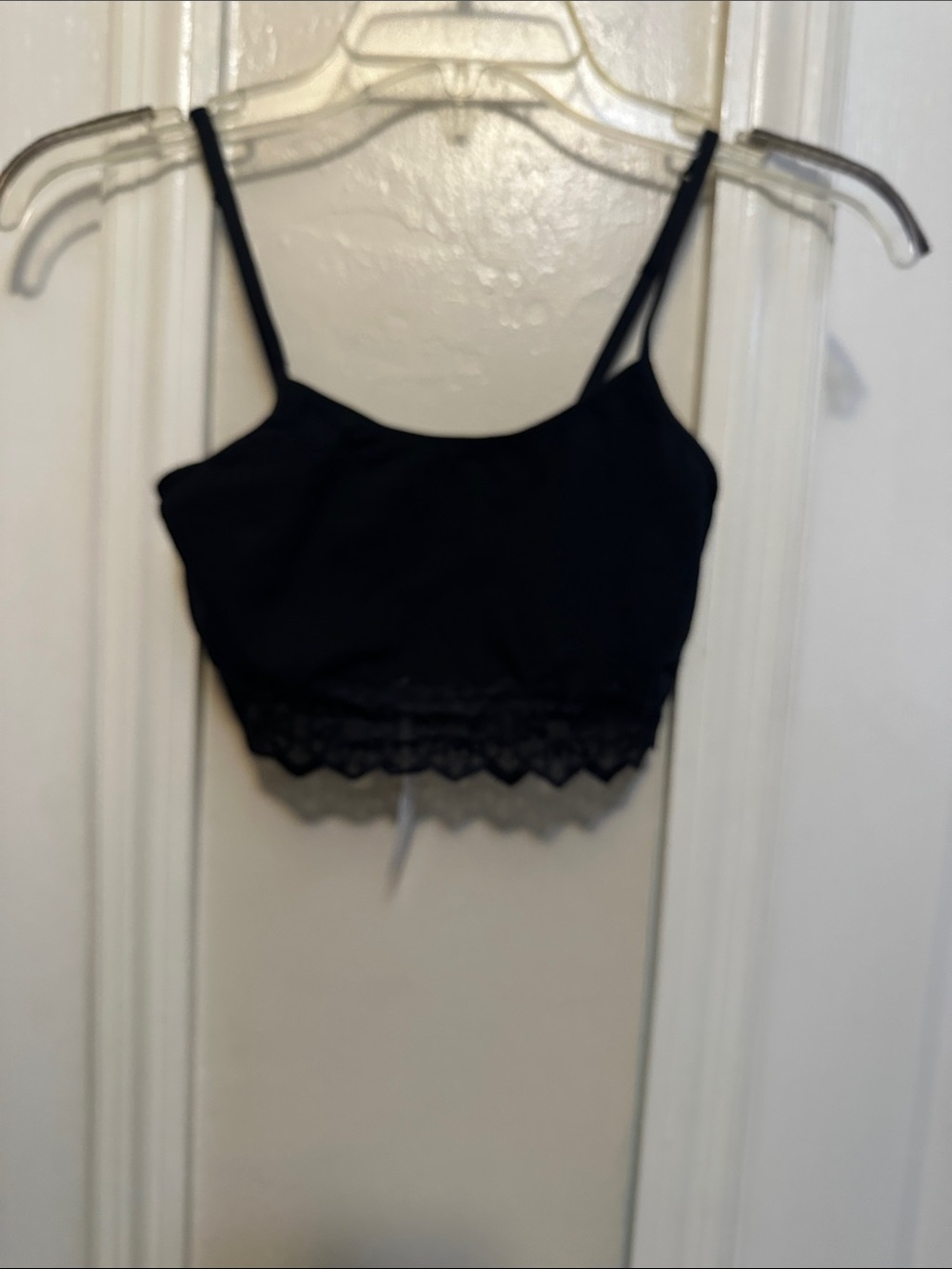 Cosabella Black Lace Trim Cami Crop Top